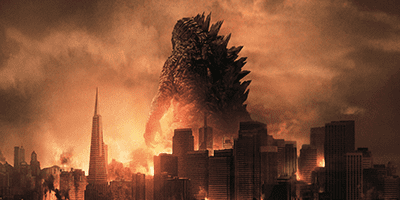 Godzilla attacks the city